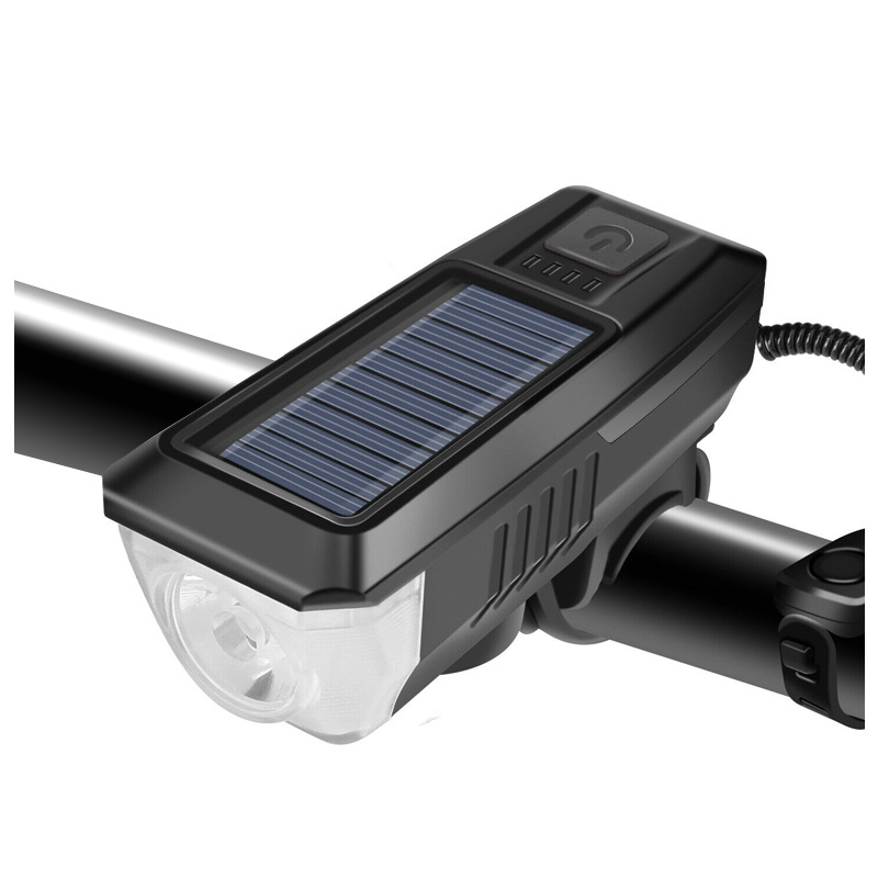 The manufacturer's new solar-powered bicycle light, USB charging horn light, night riding lighting, and mountain bike headlight Item Picture
