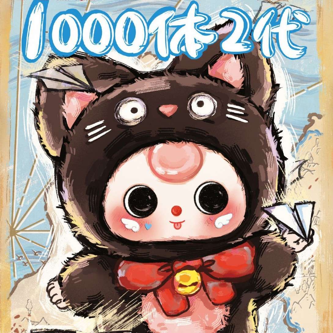 娃三岁千体1000%2代潮玩盲盒毛绒萌粒批发整端整箱