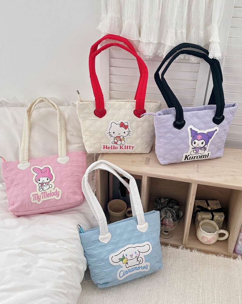 Sanrio - Down Fabric Tote single-shoulder bag