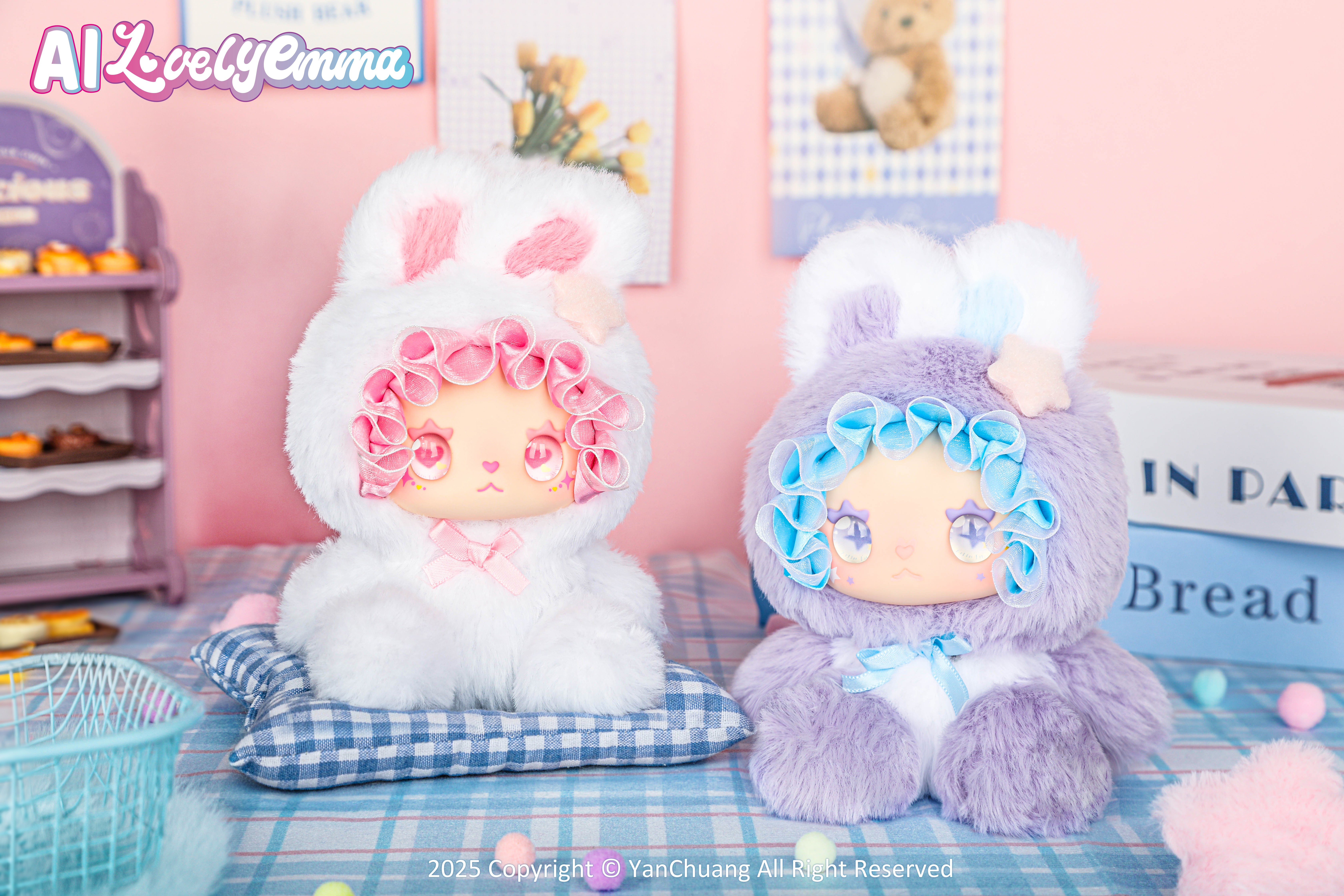 Emma Ai Intelligent Dialogue Plush Toy Magic Learning Knowledge Bluetooth Connection Blind Box Doll Giveaway Doll Specification drawing