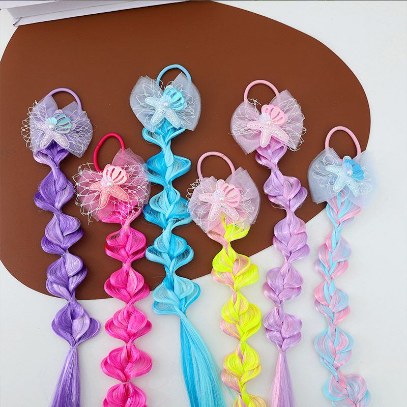 儿童假发辫发夹蝴蝶结可爱泡泡辫发卡女童不伤发编发发饰女孩头饰 