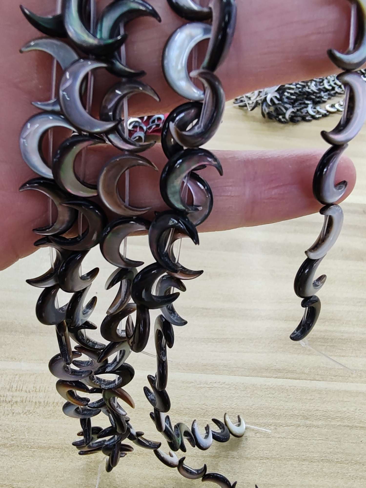 天然贝壳黑蝶贝月亮小月牙DIY配件饰品配件详情图2