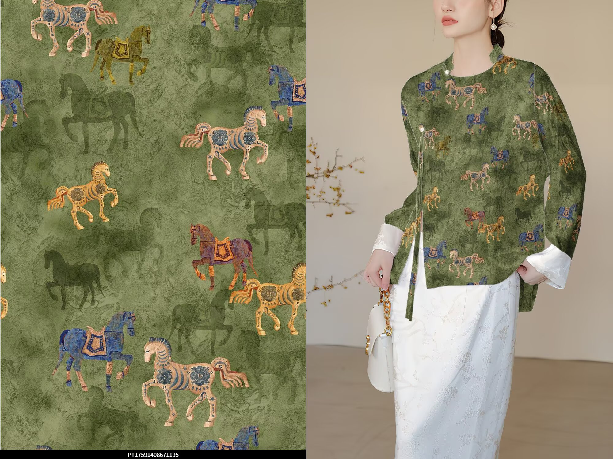 印花布/色丁印花面料/数码印/印花布匹/印花面料产品图