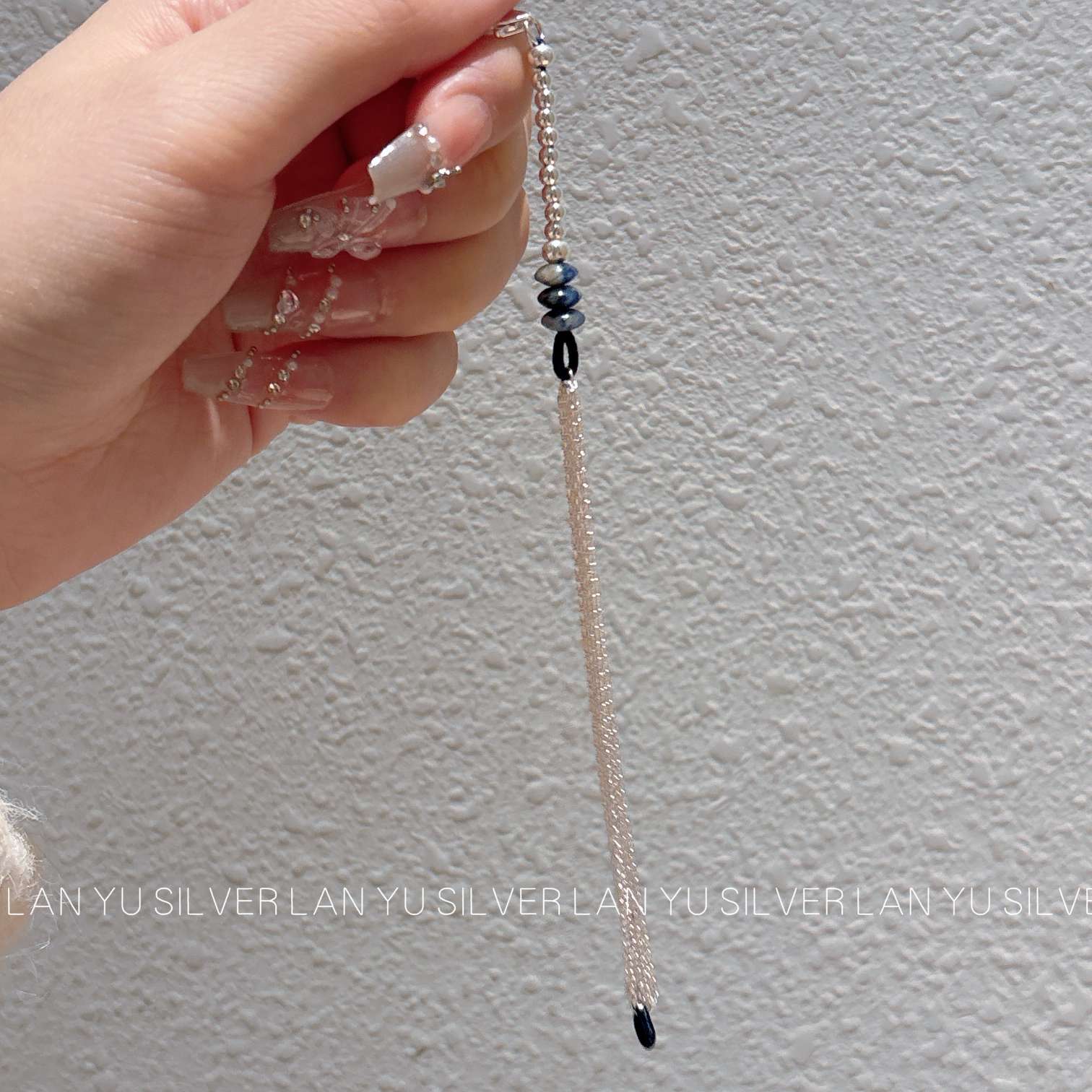 S925通体纯银蓝点石手链女款手饰时尚手链饰品潮流百搭细节图