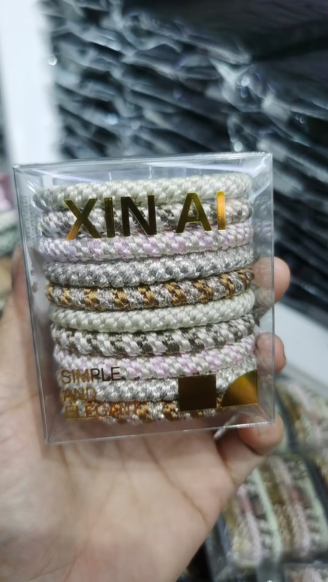 Bright velvet large intestine hair band, double-layer hair rope, silk fabric hair band, hair accessory, hair band, hair rope for women details Picture