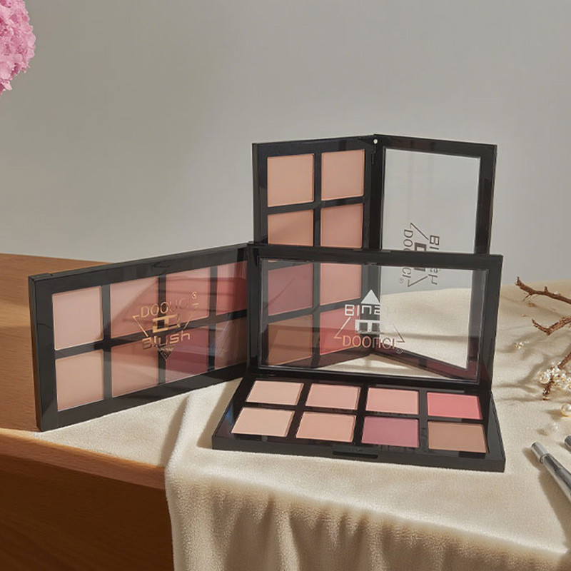 跨境爆款DOOUCI 8色眼影腮红盘欧美珠光多色抖音网红同款八色眼影盘 打造精致妆容 OEM/ODM厂家批发彩妆套装