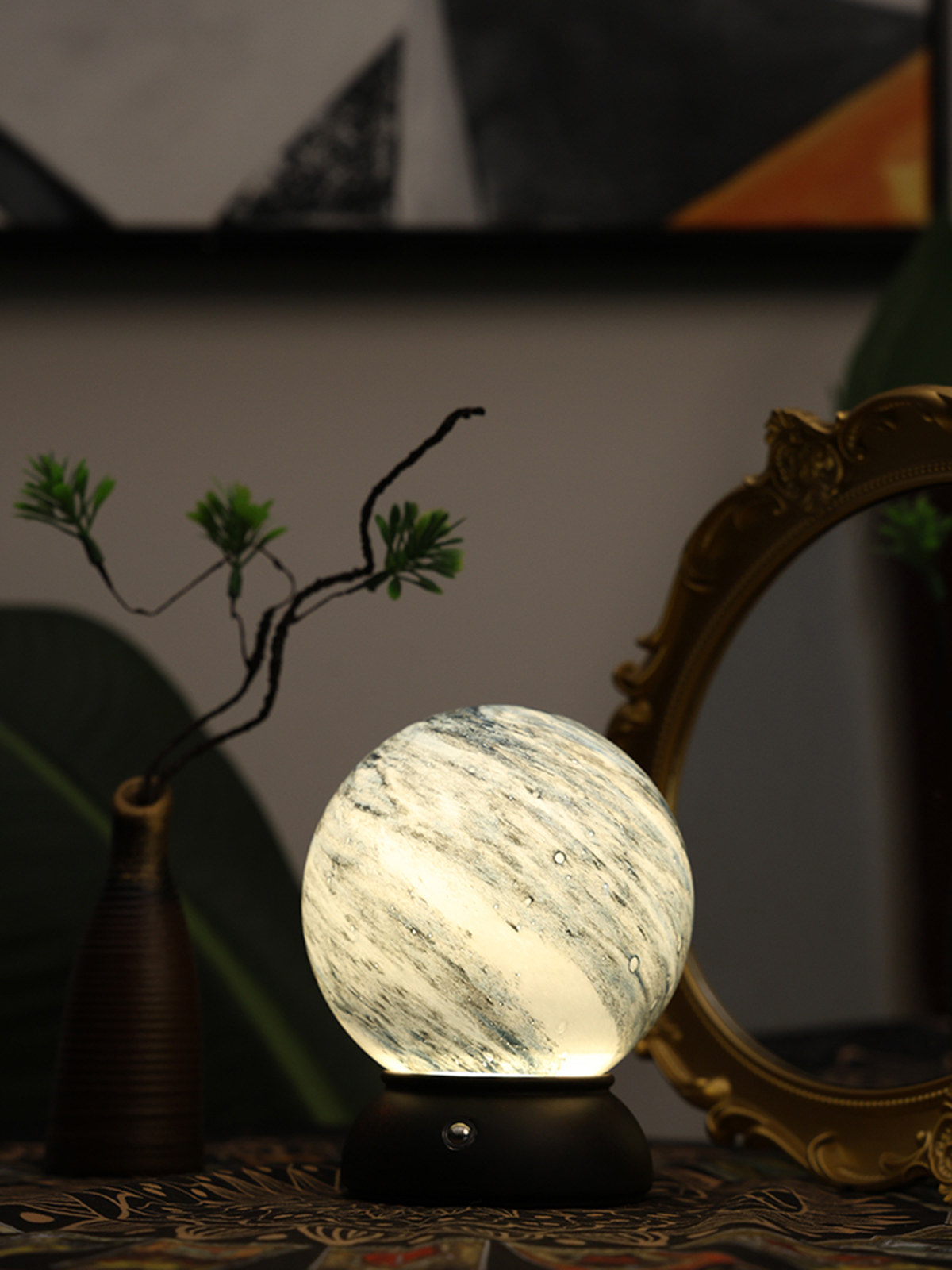 Creative table lamps, decorative items, night lights, decorative planet lights, glass ambient lights, home decorative lights Specification drawing