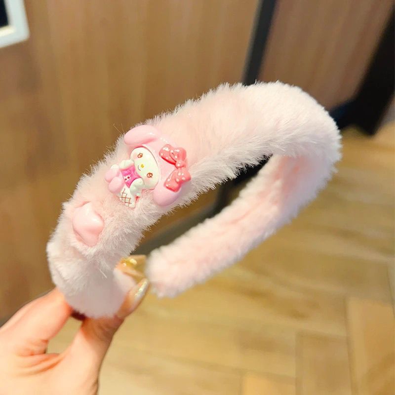 Sanrio Cartoon Star Kuromi Children's hair Band, hair band headwear, little girl washing face, pressing hair band, no hair damage children's headwear Item Picture