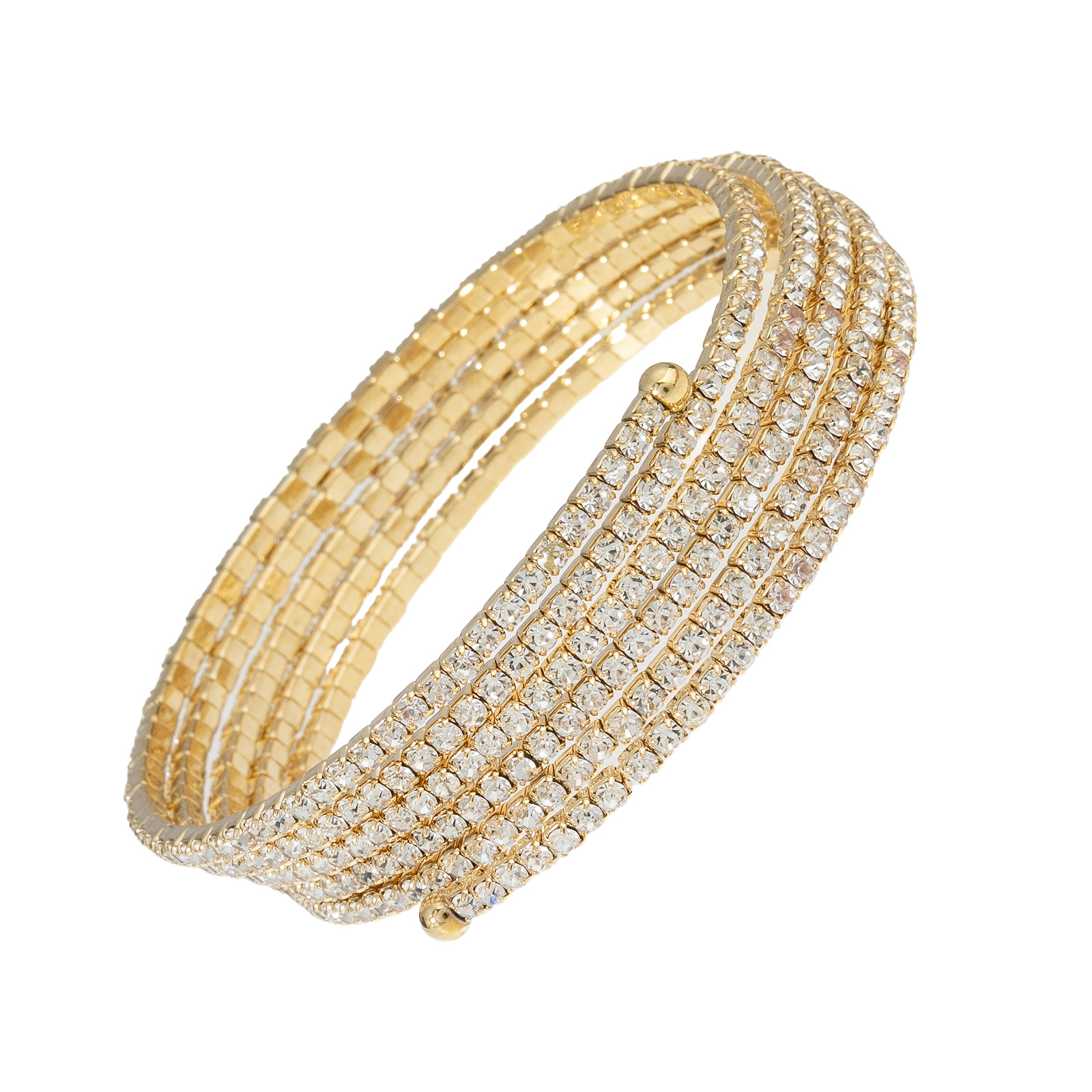 Cross-border European and American fashion, individual and trendy multi-layer wrapped bracelets, elastic rhinestone claw chain bracelets, versatile accessories for parties and gatherings wholesale Specification drawing