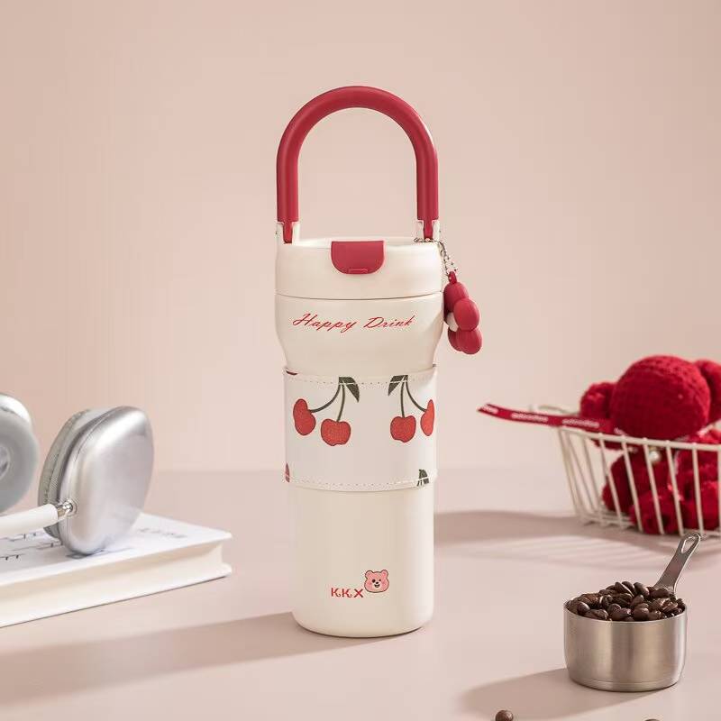 咖啡杯316不锈钢保温杯随行杯车载女生高颜值便携水杯直饮车载杯 保温杯保温杯儿童斜跨可爱详情图9