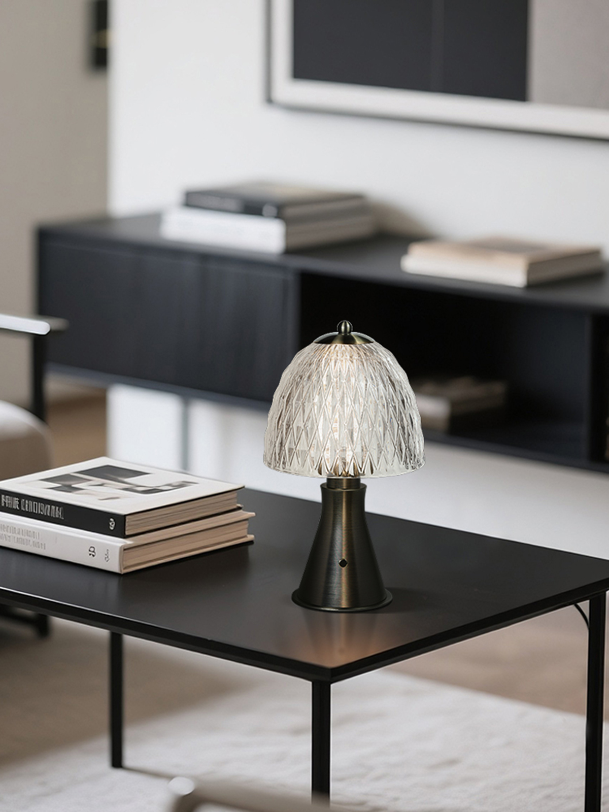 Ambient light, night light, decorative rechargeable glass table lamp Application Scenario