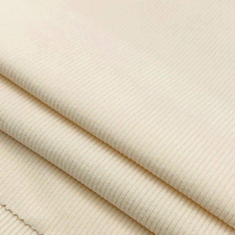 2*2慕斯尔随心裁抓毛260G法国弹力螺纹针织布打底衫内衣针织面料白底实物图