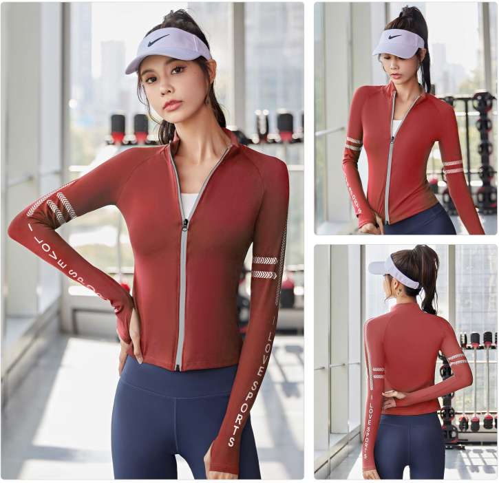 运动休闲外套女款瑜伽服冬季紧身户外运动外套女款运动外套休闲服装
