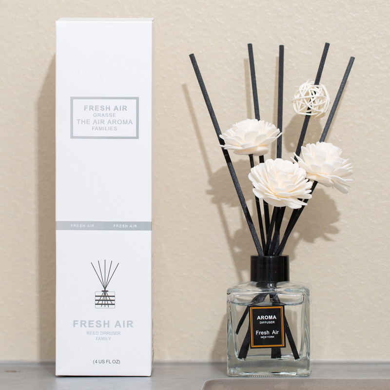 Lavender non-flame diffuser with rattan and rattan balls for sleep, bedroom, living room and home fragrance details Picture
