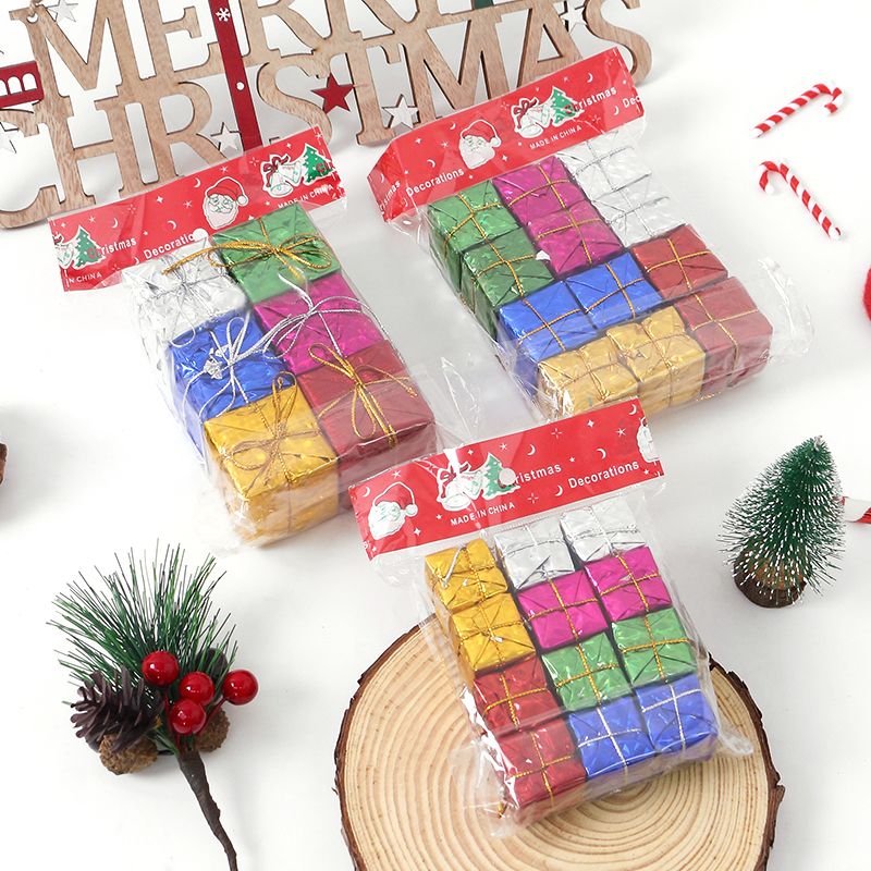 New decorative items: Colorful Christmas tree creative pendants, decorative accessories, foam gift packs, gift boxes, laser square Christmas trees, Christmas supplies, Christmas details Picture