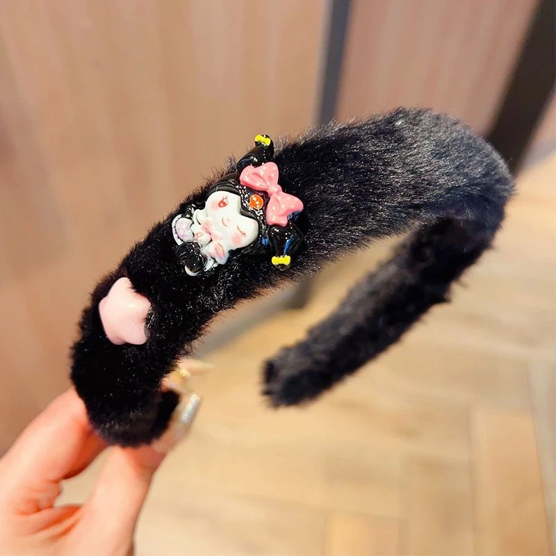 Sanrio Cartoon Star Kuromi Children's hair Band, hair band headwear, little girl washing face, pressing hair band, no hair damage children's headwear detail image 4
