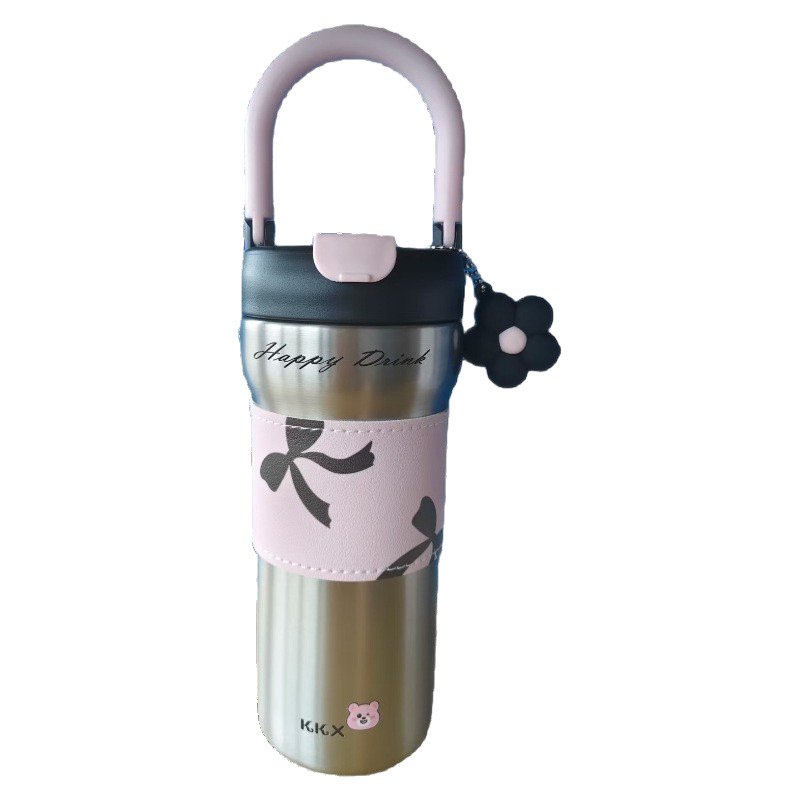 咖啡杯316不锈钢保温杯随行杯车载女生高颜值便携水杯直饮车载杯 保温杯保温杯儿童斜跨可爱产品图