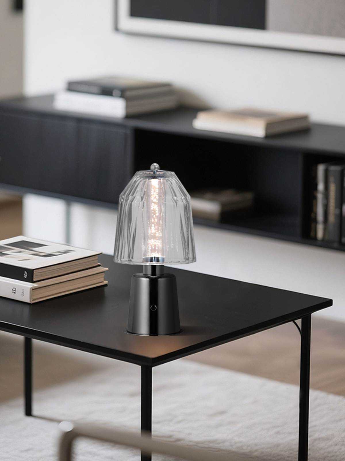 Creative table lamps, decorative items, night lights, glass ambient lights, home decorative lights, decorative stainless steel and aluminum alloy lights Specification drawing