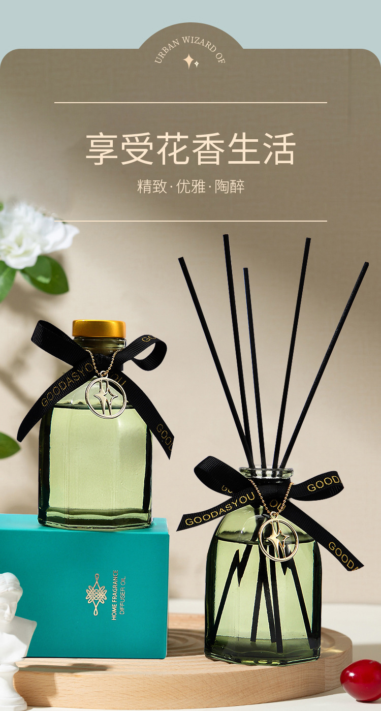 高级感创意无火香薰 黑色方瓶藤条干花 家居家用礼品香氛香薰详情12