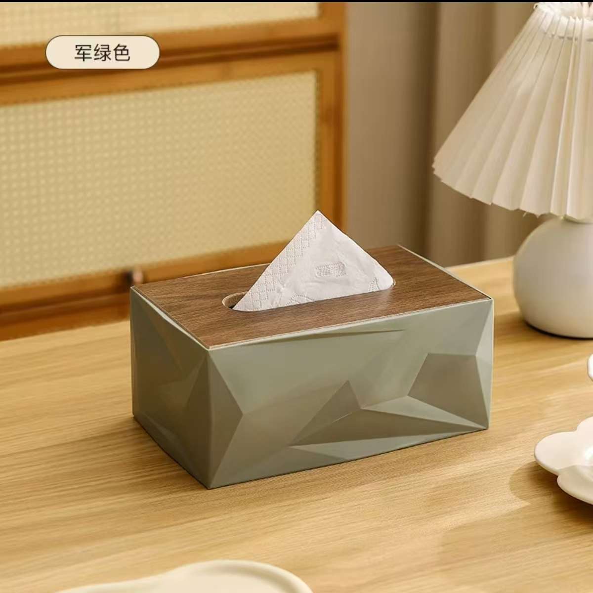 New type of tissue box, tissue box, living room coffee table tissue box, cream white, high-end home use, light luxury, artistic and sophisticated detail image 6