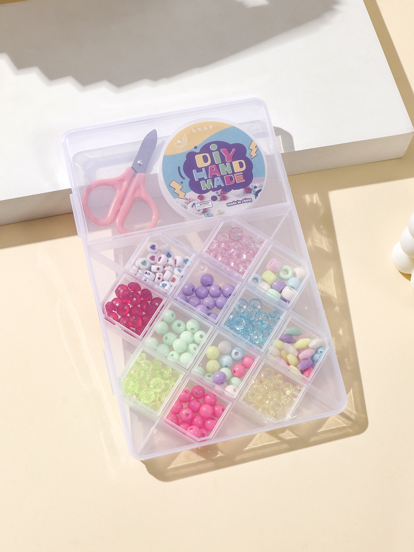 Beaded beads, children's toys, small accessories, bead sets, small cylindrical beads, creative DIY materials, bead sets, bead sets details Picture