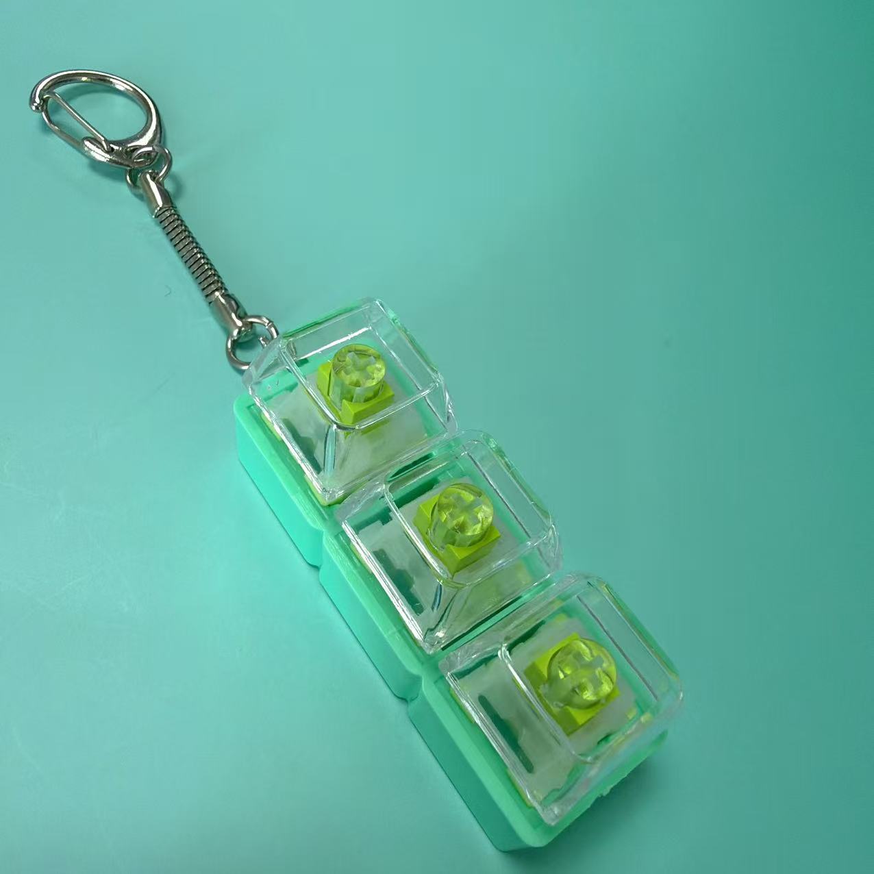 PC高透帽23键机械轴马卡龙匙扣解压按键玩具创意键盘挂件减压详情图5