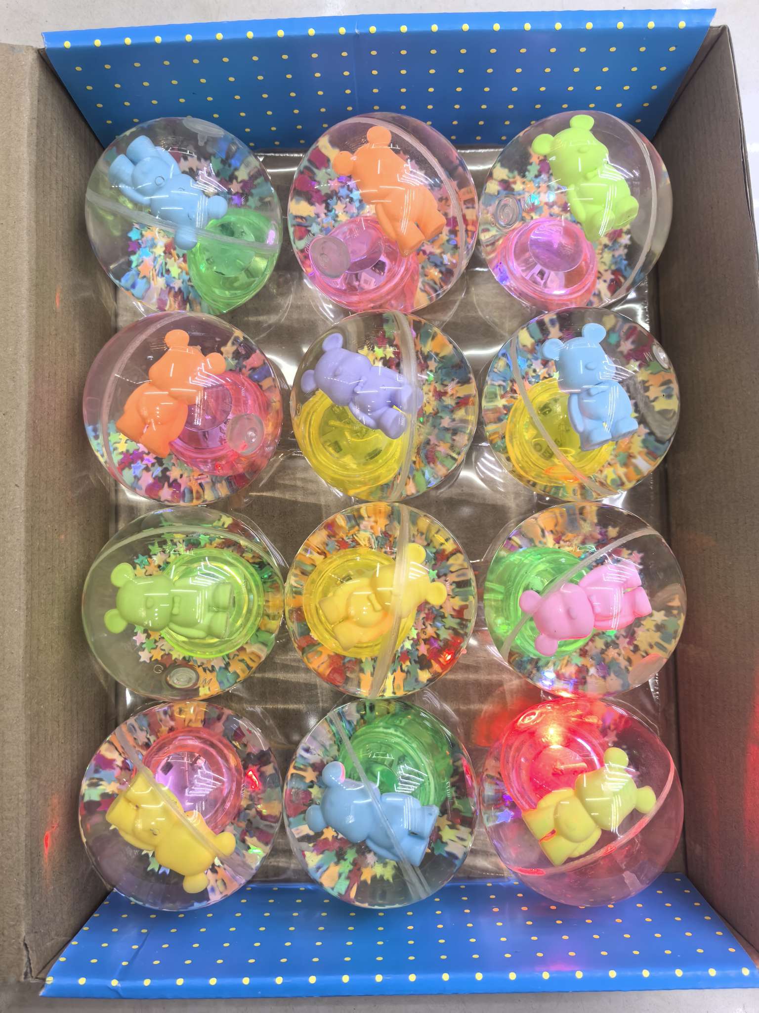 电子发光玩具小熊闪光球水球弹力球新奇玩具