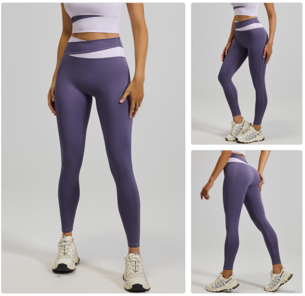 拼色长裤  运动休闲女  瑜伽服紧身户外，