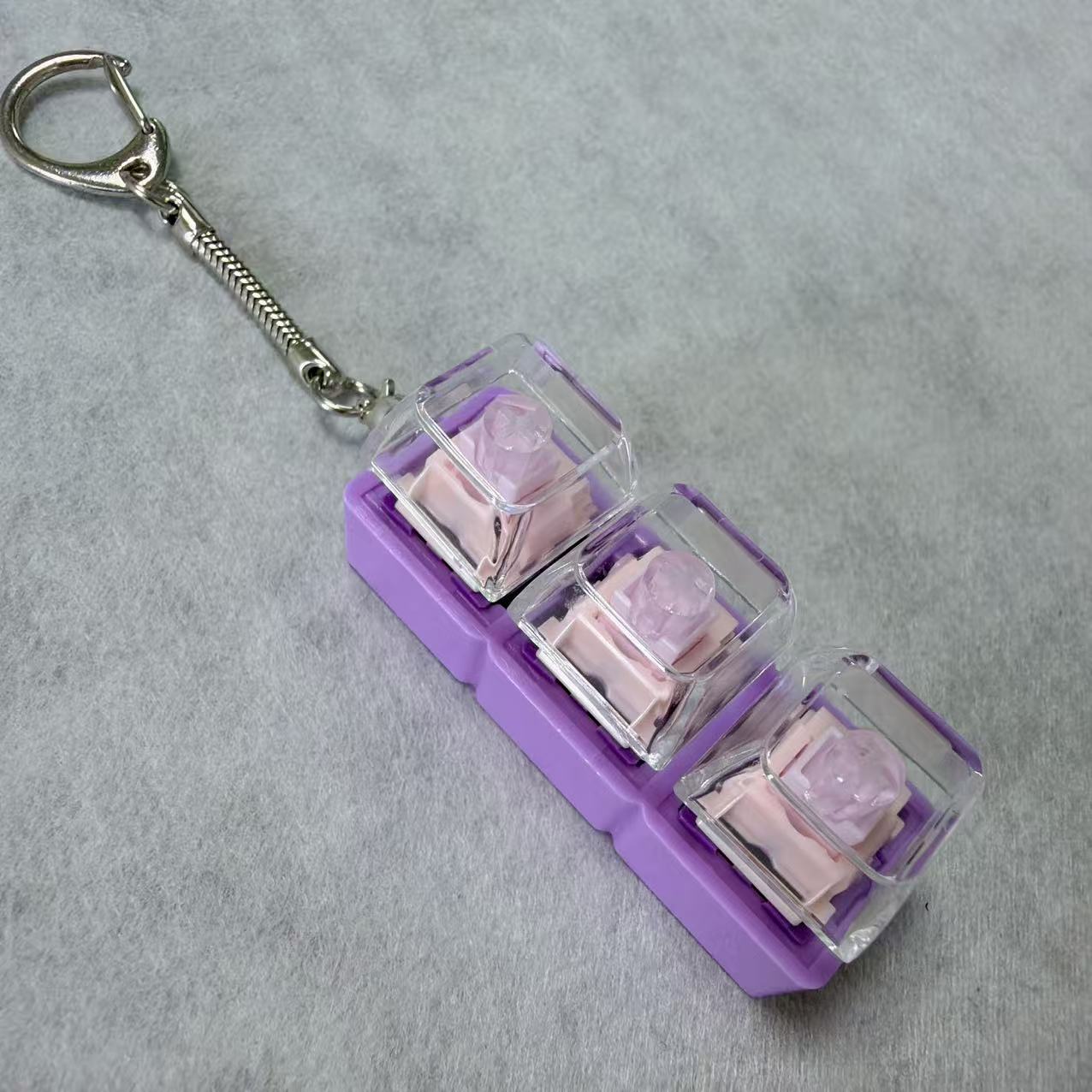 PC高透帽23键机械轴马卡龙匙扣解压按键玩具创意键盘挂件减压详情图3