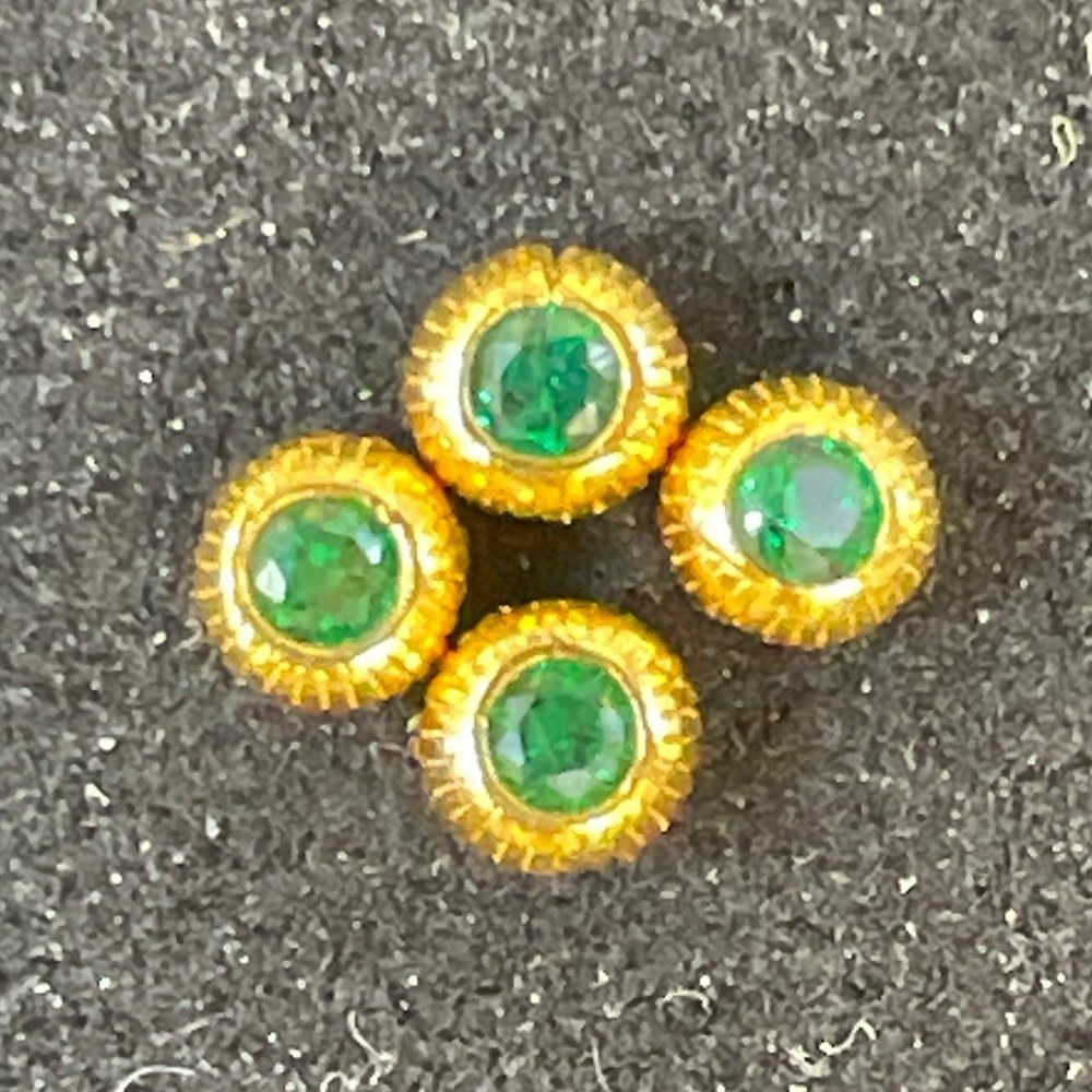 几何叶脉素银条纹绿钻隔珠 一抹森林之色圆形吊饰 DIY 饰品配件 绿钻鲜活衬显素银温润 设计别致不挑风格 手工创作者优选