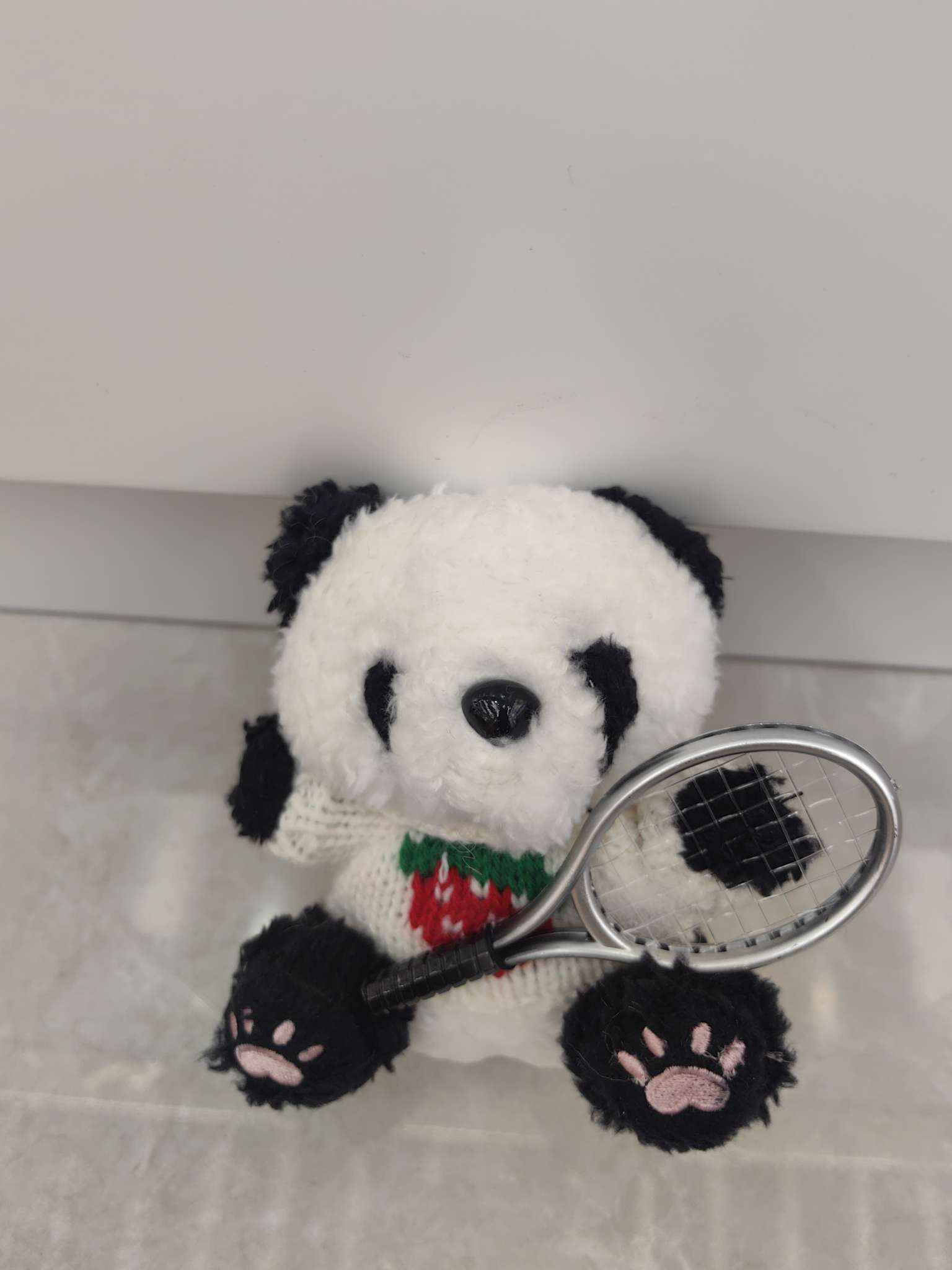 球拍熊猫娃娃玩具娃娃毛绒娃娃公仔娃娃衣配件儿童礼物包挂钥匙扣细节图