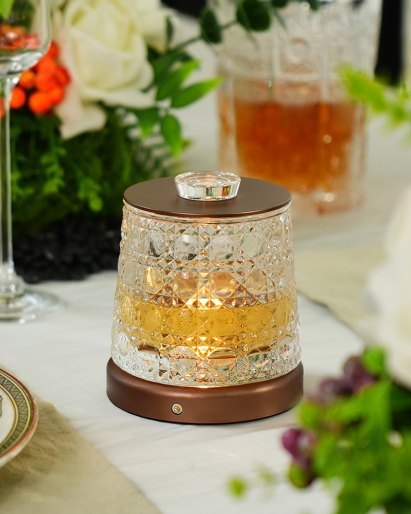 Creative desk lamp, glass and aluminum alloy decorative item, night light, girl decoration desk lamp Item Picture