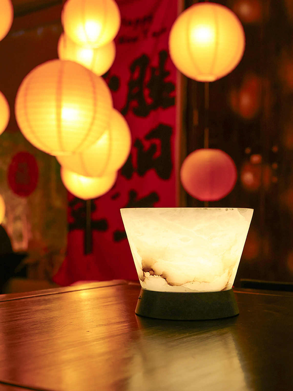 Creative table lamps, night lights, marble ambient lights, decorative home lights Specification drawing