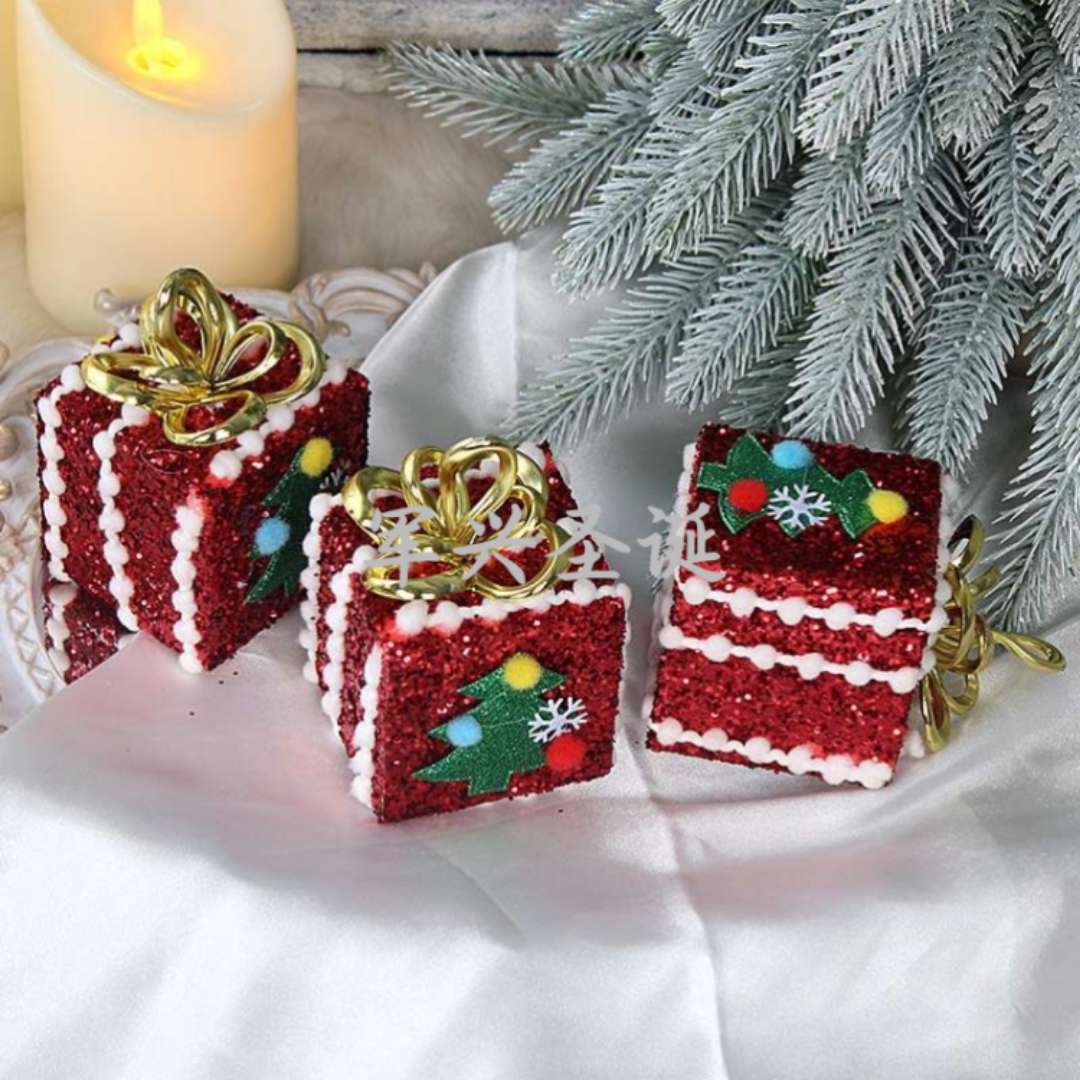 圣诞装饰品礼包挂件礼物盒场景布置圣诞节圣诞树圣诞用品