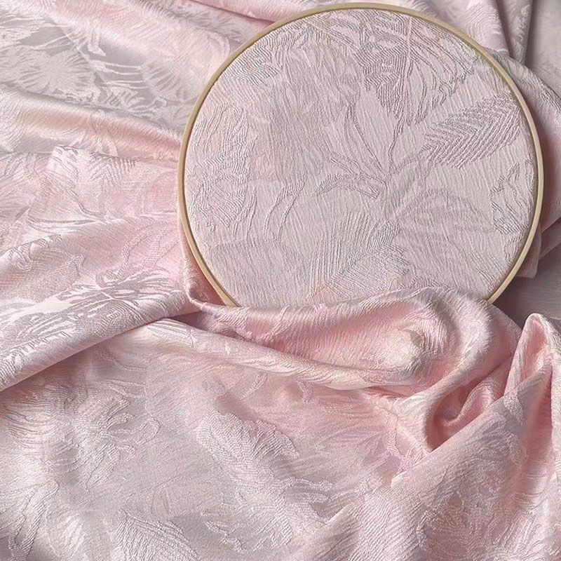 浮雕玫瑰提花暗纹汉服古风浮雕提花布料褶皱清新ins风田园风布料细节图