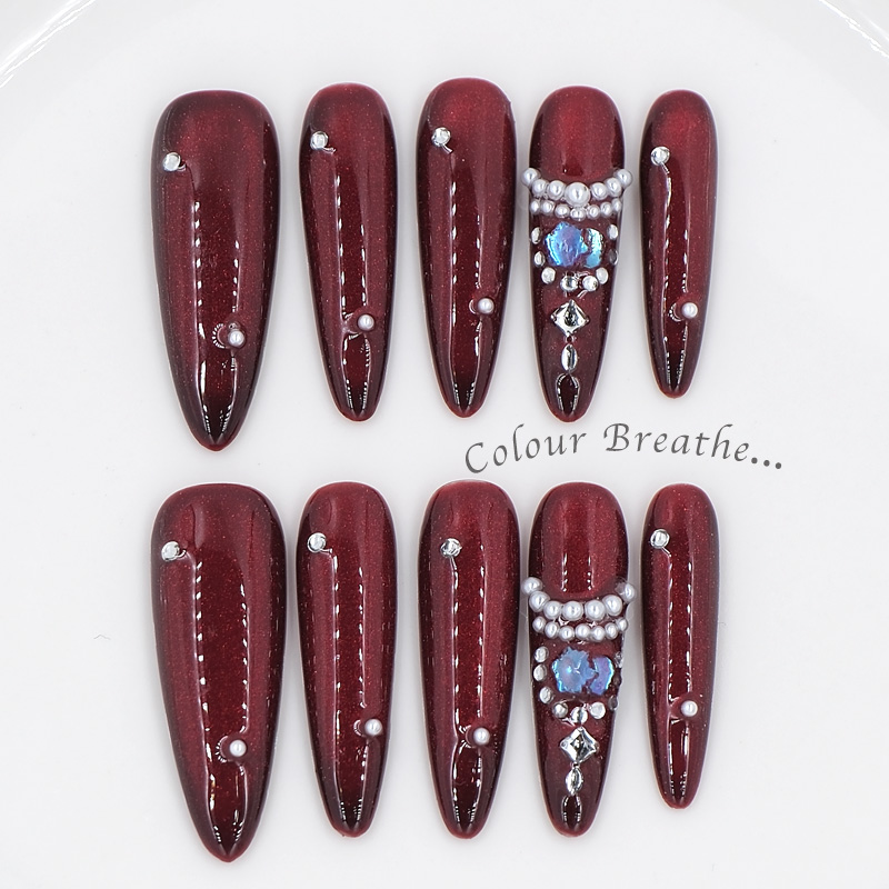 Colorful Breathing Wearable Armor [New Year Battle Armor] Ruby color Pure and charming, Whitening in autumn and winter, Long water drop style, handcrafted wearable armor factory wholesale details Picture