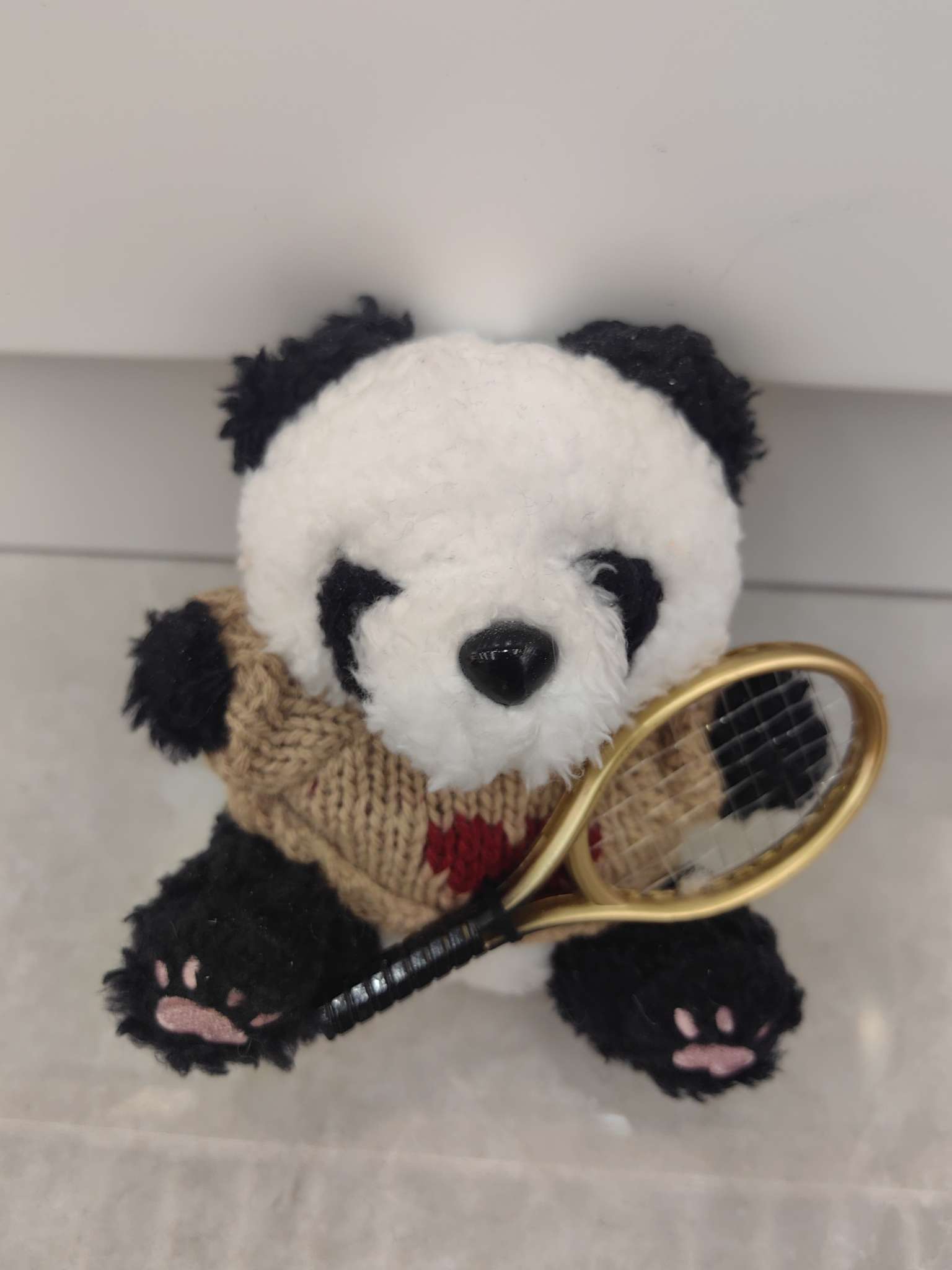 球拍熊猫娃娃玩具娃娃毛绒娃娃公仔娃娃衣配件儿童礼物包挂钥匙扣产品图