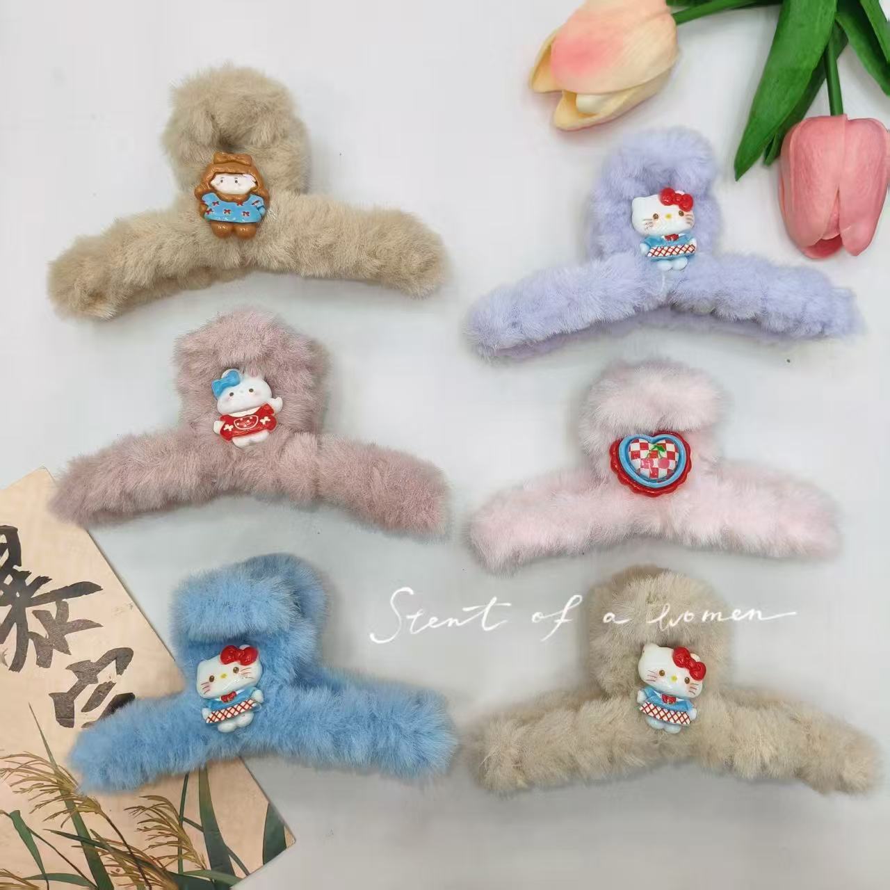 香蕉夹/儿童发夹/毛绒抓夹/鲨鱼夹/醋酸发夹发产品图