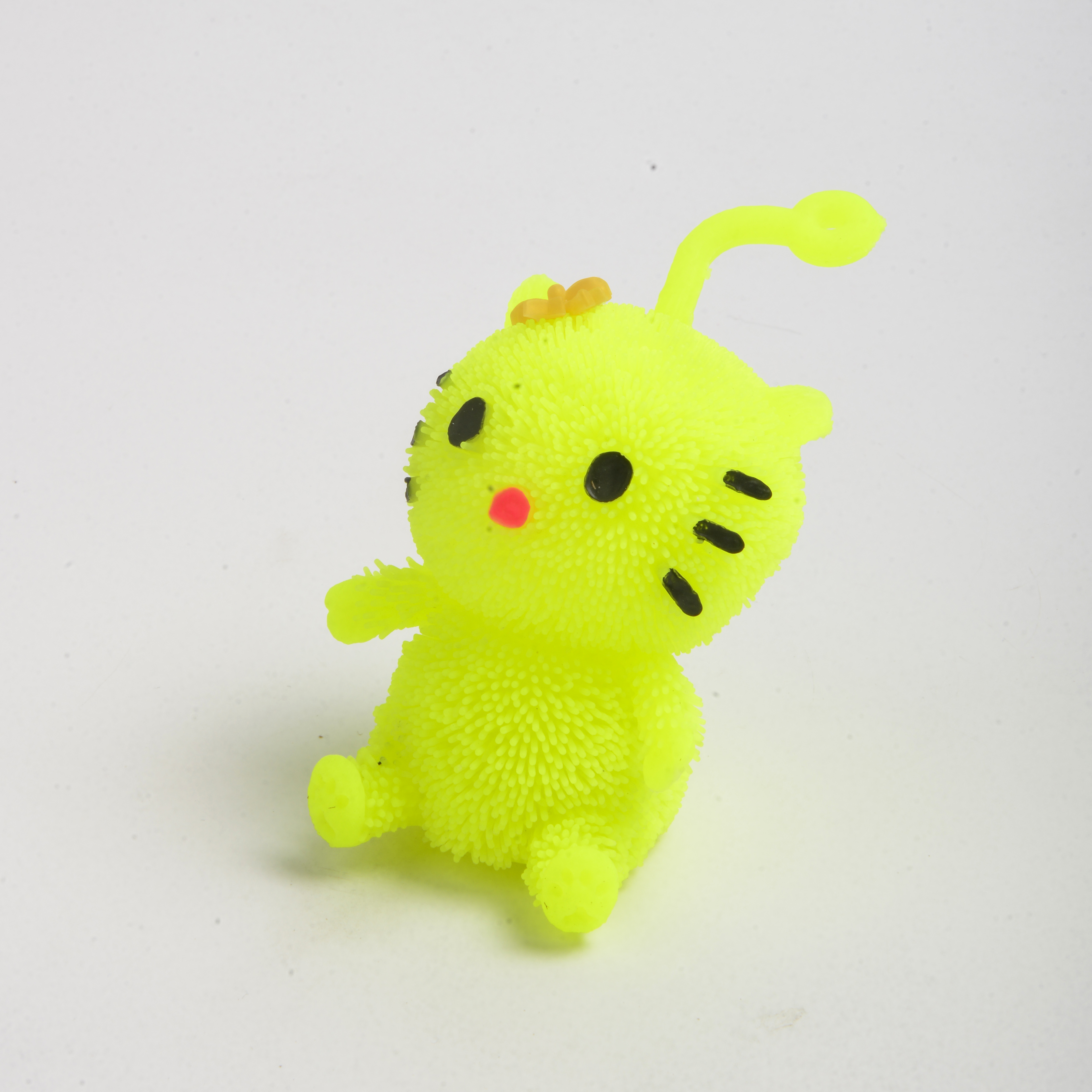 Fuzzy Sparkly Pom-Pom Chick Easter Kitten Realistic Animal Kids Stress-Relief Toy TPR Soft Rubber Toy full figure