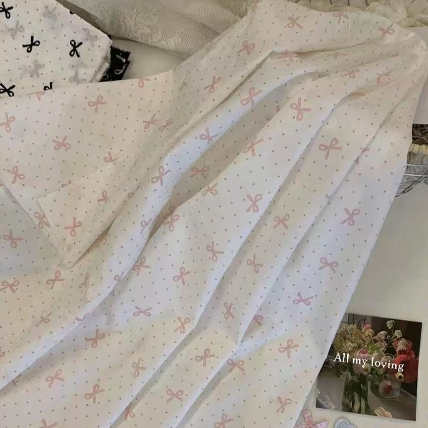 可爱ins风波点蝴蝶结桌布宿舍装饰手工制作细节图