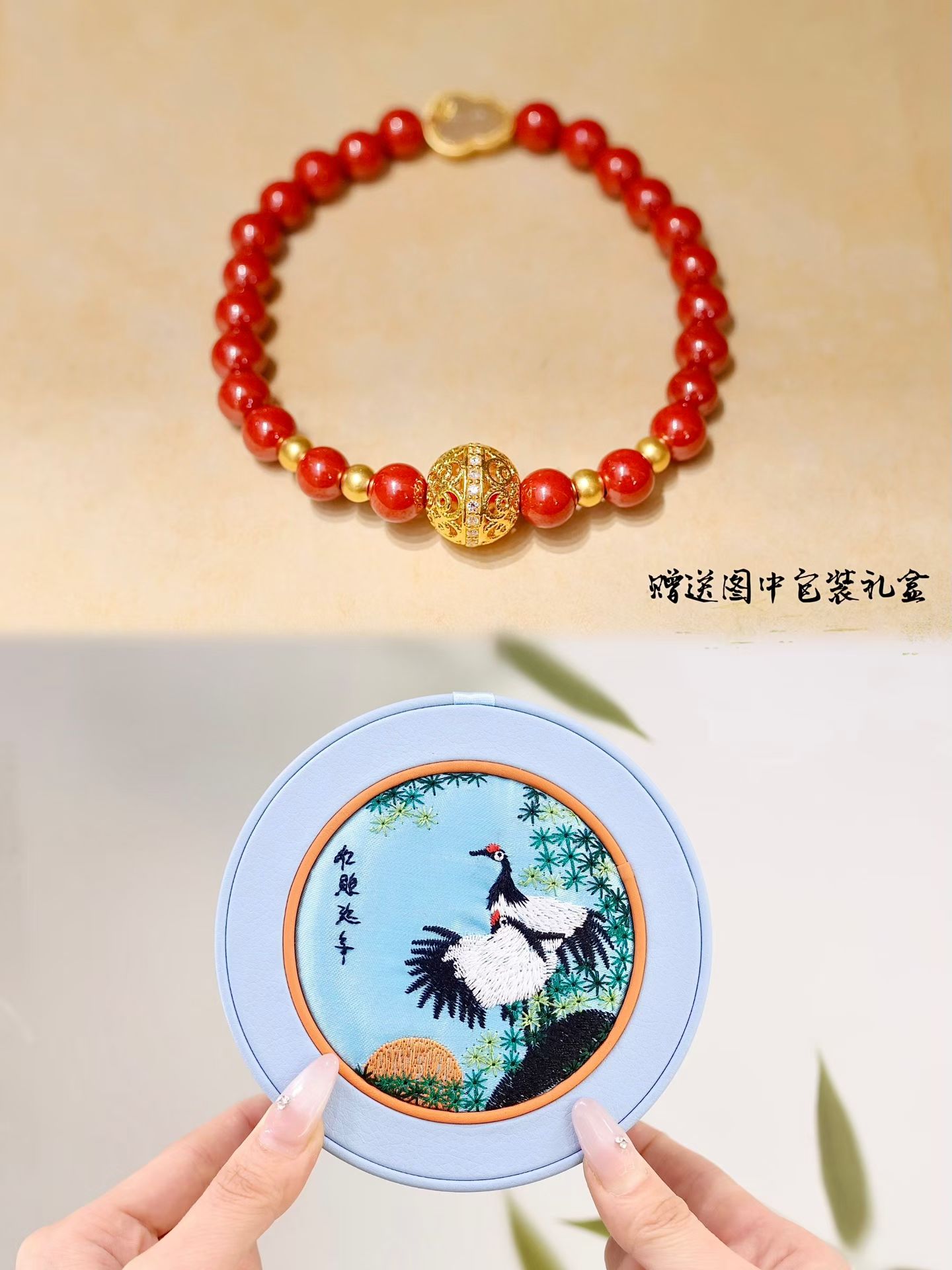 The round and bulging pearl symbolizes: Good fortune is coming! Here comes the fortune! Good luck to pure Gold Perfect Bead · Imperial Sand bracelet 🧧 good luck and fortune ~ detail image 3