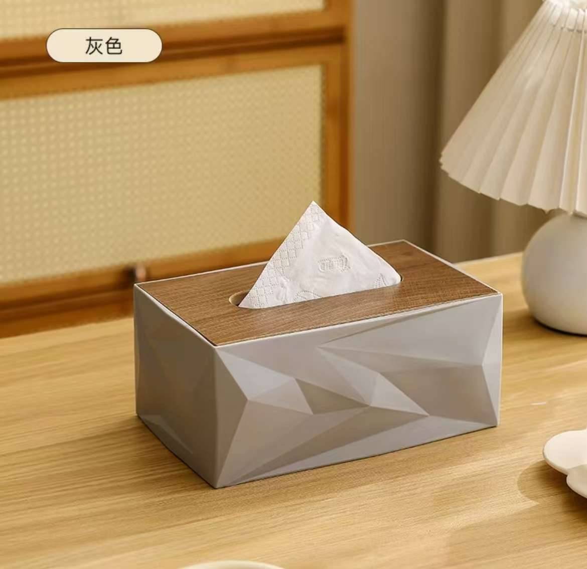 New type of tissue box, tissue box, living room coffee table tissue box, cream white, high-end home use, light luxury, artistic and sophisticated detail image 7
