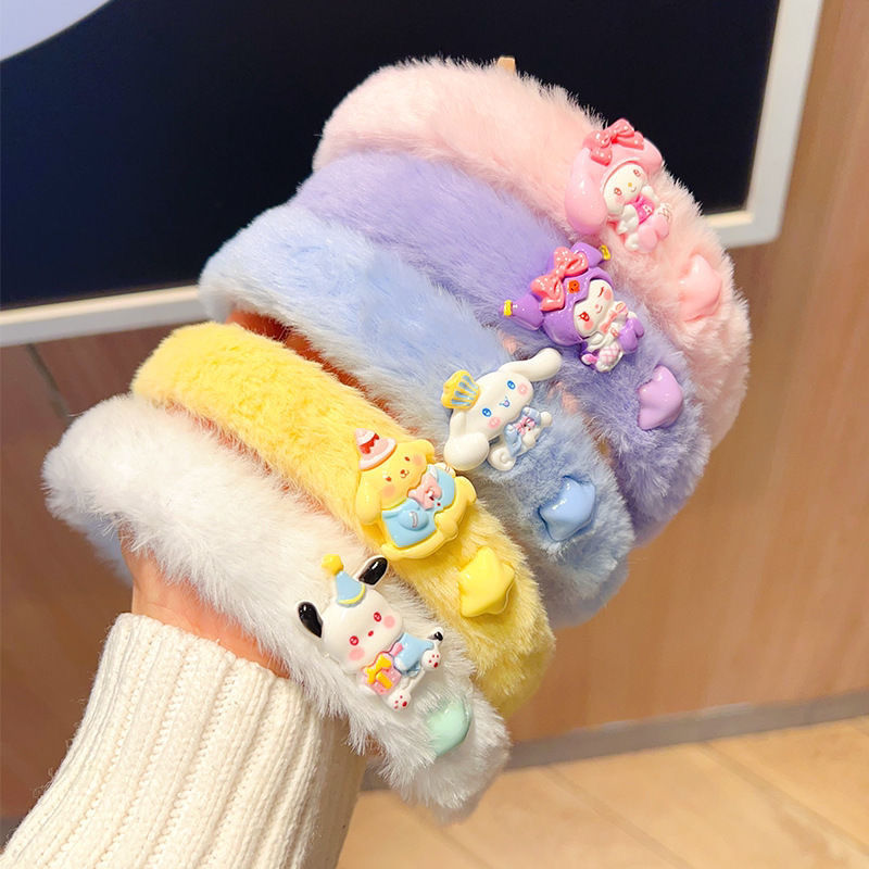 Sanrio Cartoon Star Kuromi Children's hair Band, hair band headwear, little girl washing face, pressing hair band, no hair damage children's headwear details Picture