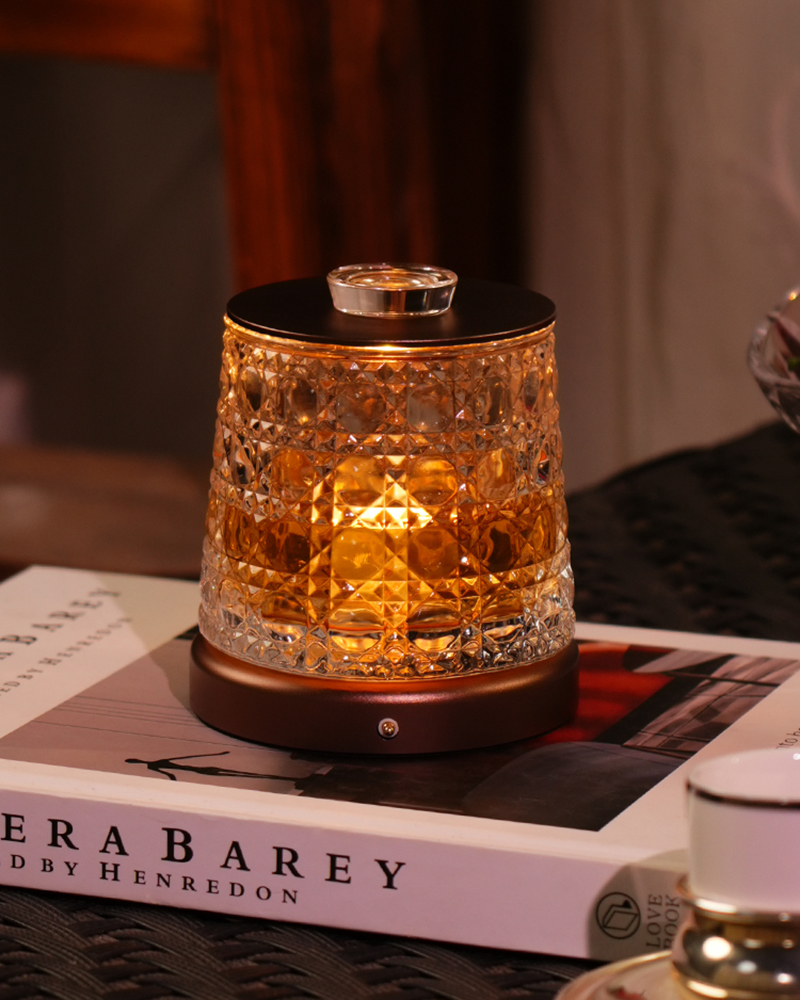 Creative desk lamp, glass and aluminum alloy decorative item, night light, girl decoration desk lamp details Picture