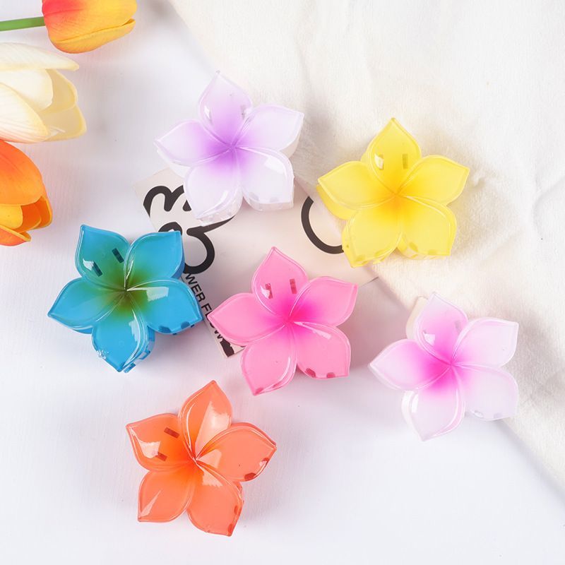 Best-selling gradient frangipani hairpin, female back head updo, shark hairpin, seaside vacation photo hairpin, light luxury