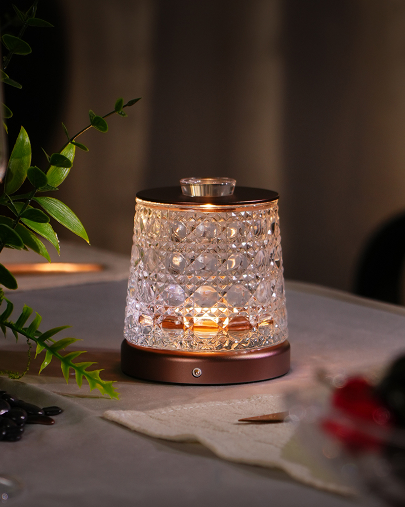 Creative desk lamp, glass and aluminum alloy decorative item, night light, girl decoration desk lamp full figure