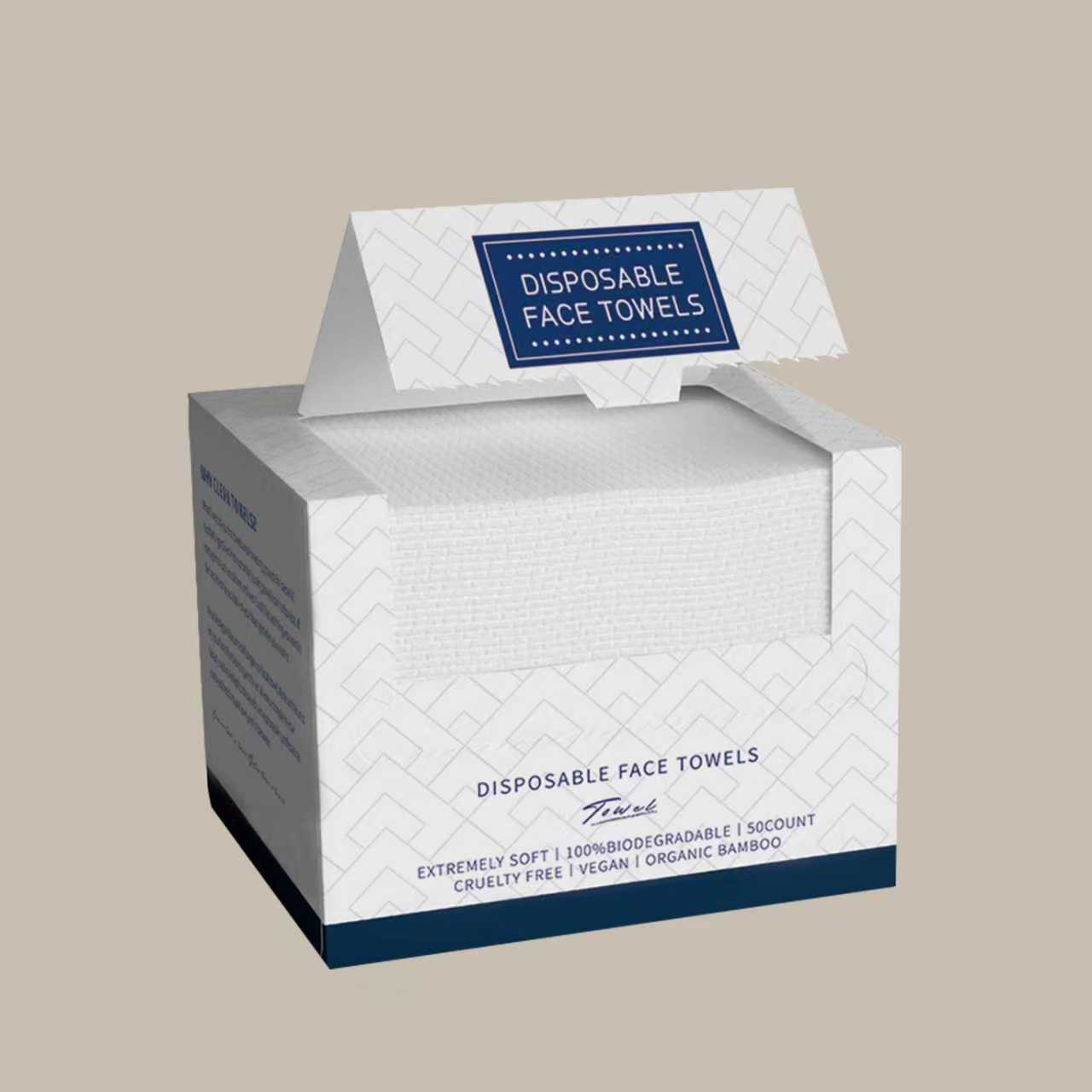外贸款大盒装洗脸巾 翻盖抽取设计 方便编辑 洁面巾吸水性好不掉毛絮50大片/盒