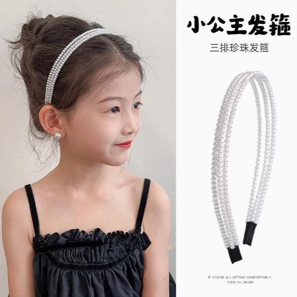 Girls' super fairy-like hair bundles, baby pearl hair bands, new hair accessories for girls in 2025, children's hair clips, headbands, forest-style fairy-like beauty detail image 2