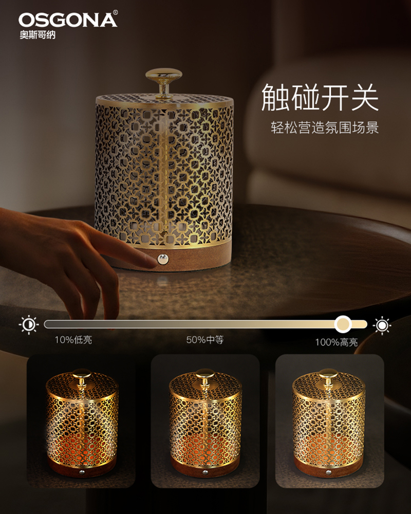 Creative table lamp, wooden decoration, night light, teenage ironwork table lamp, gift with light details Picture