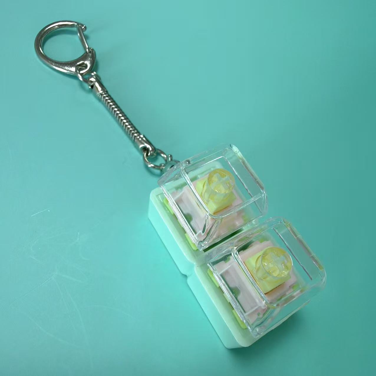 PC高透帽23键机械轴马卡龙匙扣解压按键玩具创意键盘挂件减压